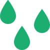 Icono de gotas de color verde