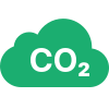Icono de co2 de color verde
